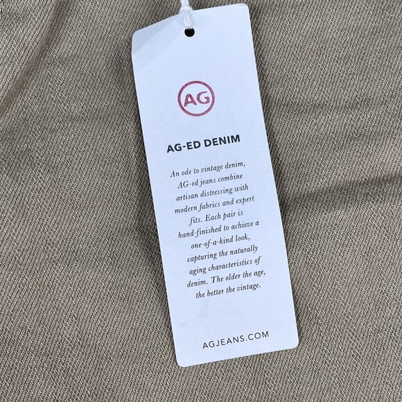 NWT AG Adriano Goldschmied the Isabelle High Rise Straight Crop Tan Jeans Sz 29 - Picture 9 of 10